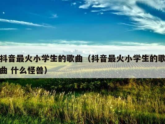 抖音最火小学生的歌曲（抖音最火小学生的歌曲 什么怪兽） 第1张