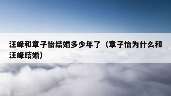 汪峰和章子怡结婚多少年了（章子怡为什么和汪峰结婚） 第1张