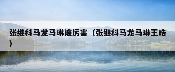 张继科马龙马琳谁厉害（张继科马龙马琳王皓） 第1张