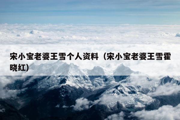 宋小宝老婆王雪个人资料（宋小宝老婆王雪霍晓红） 第1张