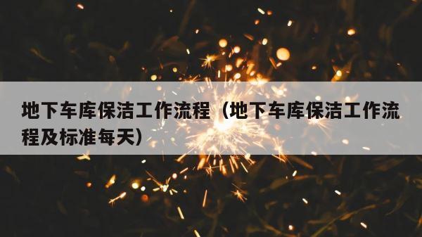地下车库保洁工作流程（地下车库保洁工作流程及标准每天） 第1张