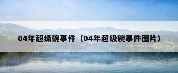 04年超级碗事件（04年超级碗事件图片） 第1张