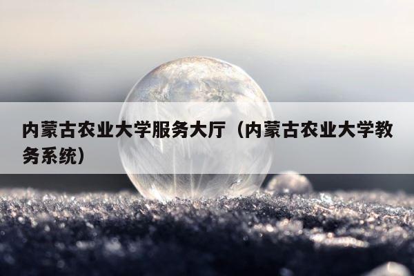 内蒙古农业大学服务大厅（内蒙古农业大学教务系统） 第1张