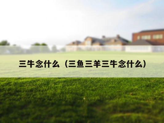 三牛念什么（三鱼三羊三牛念什么） 第1张