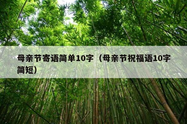 母亲节寄语简单10字（母亲节祝福语10字简短） 第1张