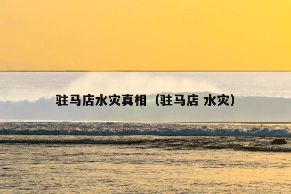 驻马店水灾真相（驻马店 水灾） 第1张