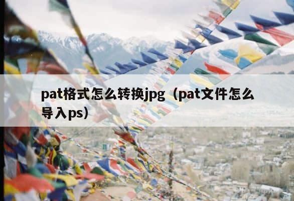 pat格式怎么转换jpg（pat文件怎么导入ps） 第1张