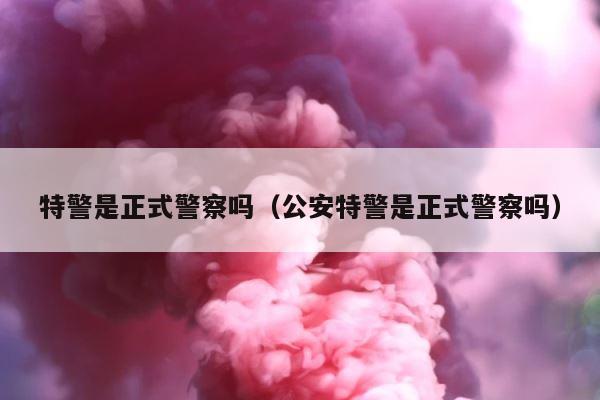 特警是正式警察吗（公安特警是正式警察吗） 第1张
