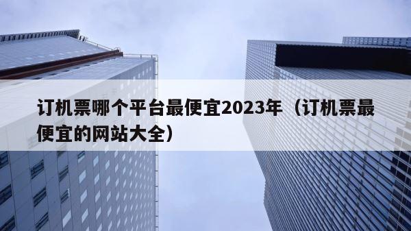 订机票哪个平台最便宜2023年（订机票最便宜的网站大全） 第1张