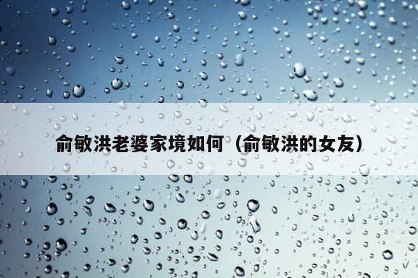 俞敏洪老婆家境如何（俞敏洪的女友） 第1张