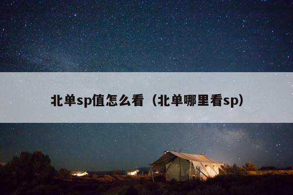 北单sp值怎么看（北单哪里看sp） 第1张