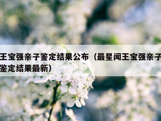 王宝强亲子鉴定结果公布（最星闻王宝强亲子鉴定结果最新） 第1张