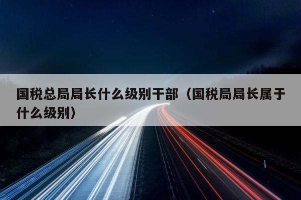 国税总局局长什么级别干部（国税局局长属于什么级别） 第1张