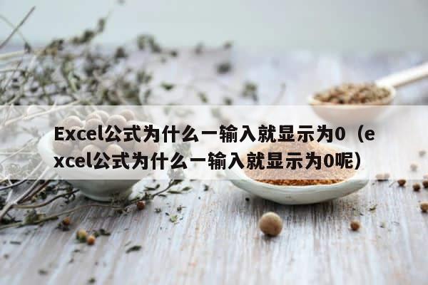 Excel公式为什么一输入就显示为0（excel公式为什么一输入就显示为0呢） 第1张