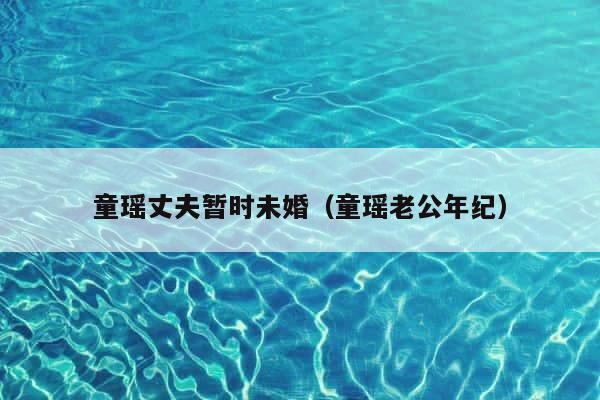 童瑶丈夫暂时未婚（童瑶老公年纪） 第1张