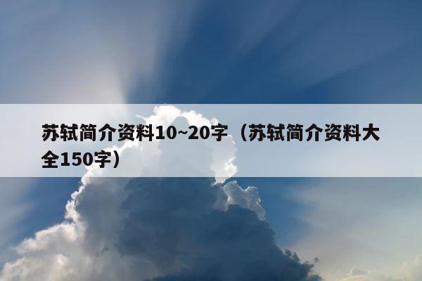 苏轼简介资料10~20字（苏轼简介资料大全150字） 第1张