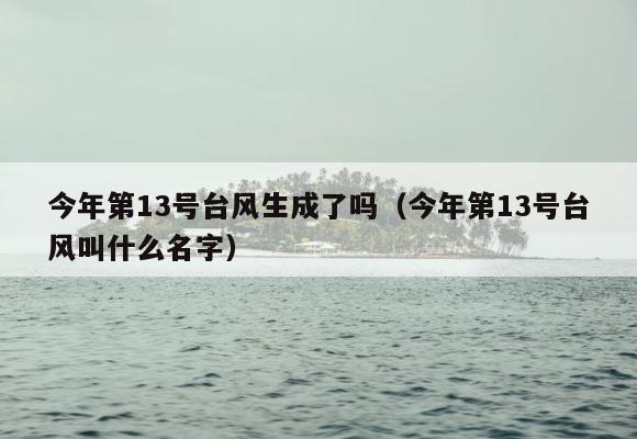 今年第13号台风生成了吗（今年第13号台风叫什么名字） 第1张