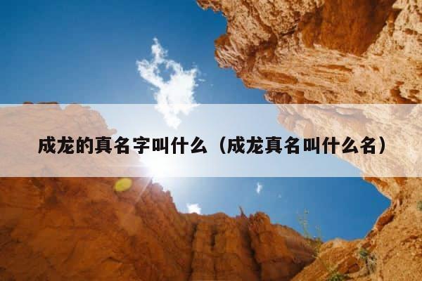 成龙的真名字叫什么（成龙真名叫什么名） 第1张