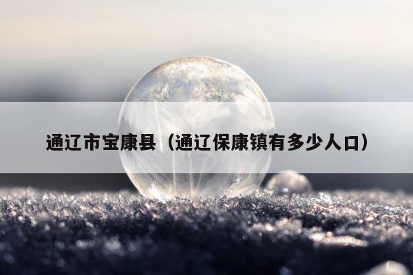 通辽市宝康县（通辽保康镇有多少人口） 第1张