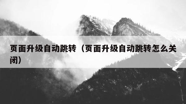 页面升级自动跳转（页面升级自动跳转怎么关闭） 第1张