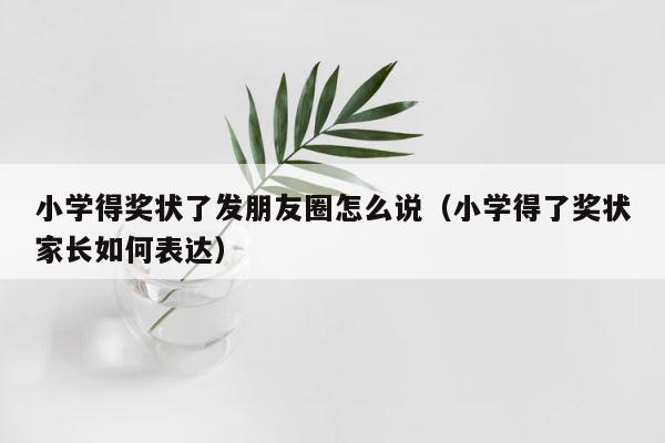 小学得奖状了发朋友圈怎么说（小学得了奖状家长如何表达） 第1张