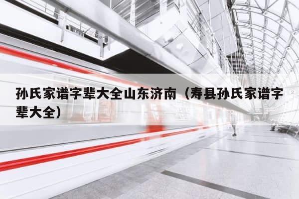 孙氏家谱字辈大全山东济南（寿县孙氏家谱字辈大全） 第1张