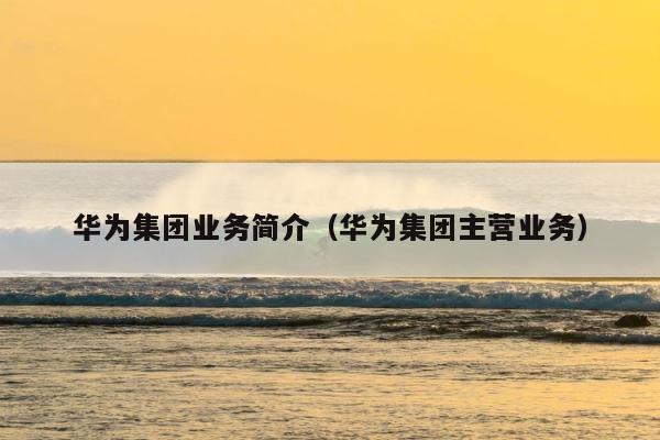 华为集团业务简介（华为集团主营业务） 第1张
