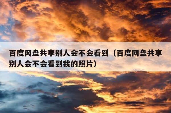 百度网盘共享别人会不会看到（百度网盘共享别人会不会看到我的照片） 第1张