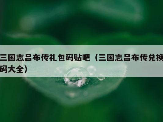 三国志吕布传礼包码贴吧（三国志吕布传兑换码大全） 第1张