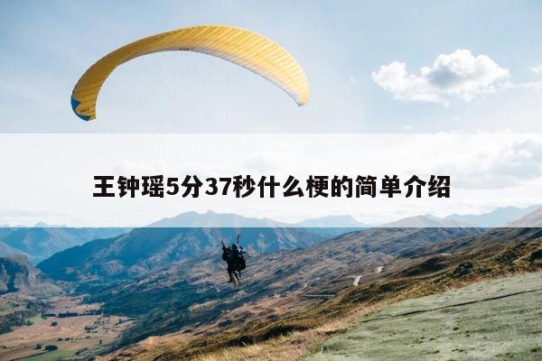 王钟瑶5分37秒什么梗的简单介绍 第1张