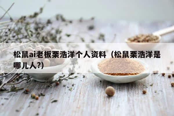 松鼠ai老板栗浩洋个人资料（松鼠栗浩洋是哪儿人?） 第1张