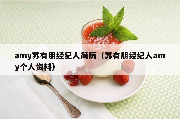 amy苏有朋经纪人简历（苏有朋经纪人amy个人资料） 第1张