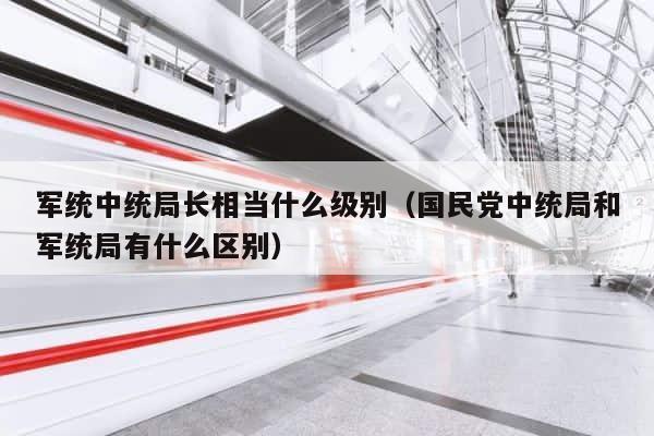 军统中统局长相当什么级别（国民党中统局和军统局有什么区别） 第1张