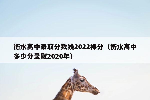 衡水高中录取分数线2022裸分（衡水高中多少分录取2020年） 第1张