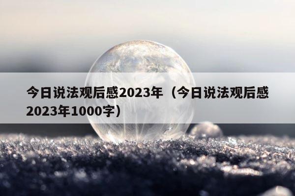 今日说法观后感2023年（今日说法观后感2023年1000字） 第1张