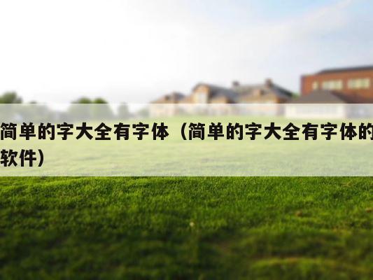 简单的字大全有字体（简单的字大全有字体的软件） 第1张
