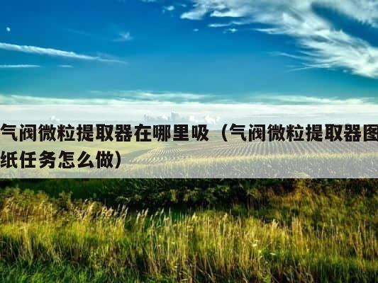 气阀微粒提取器在哪里吸（气阀微粒提取器图纸任务怎么做） 第1张