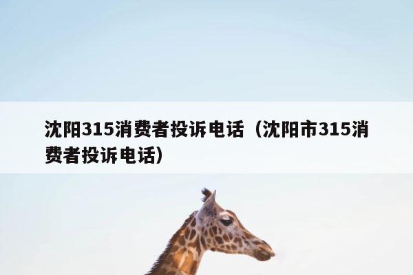 沈阳315消费者投诉电话（沈阳市315消费者投诉电话） 第1张