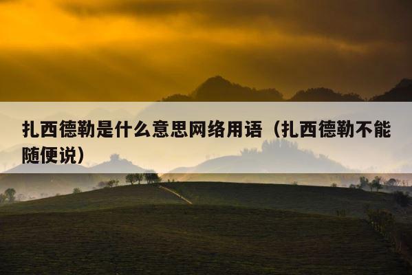 扎西德勒是什么意思网络用语（扎西德勒不能随便说） 第1张