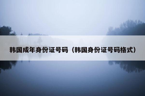 韩国成年身份证号码（韩国身份证号码格式） 第1张