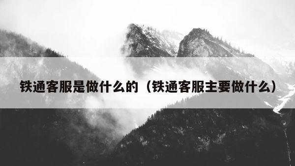 铁通客服是做什么的（铁通客服主要做什么） 第1张