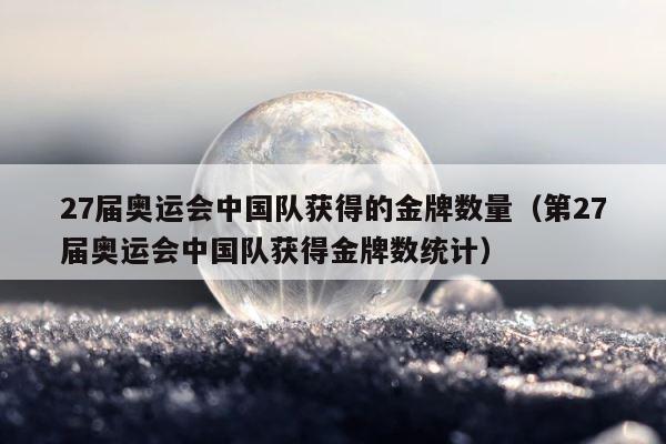 27届奥运会中国队获得的金牌数量（第27届奥运会中国队获得金牌数统计） 第1张