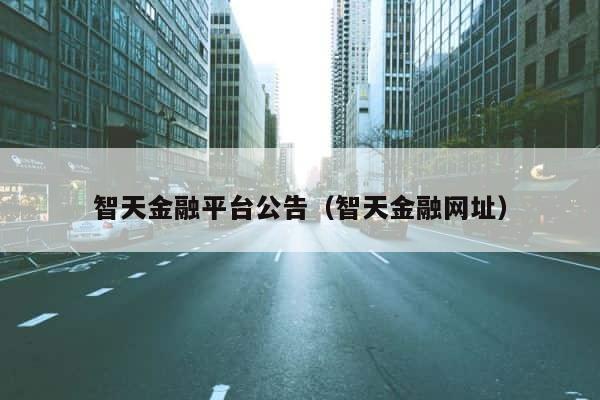 智天金融平台公告（智天金融网址） 第1张