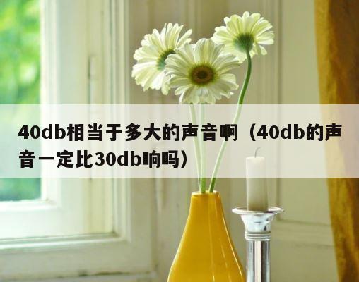 40db相当于多大的声音啊（40db的声音一定比30db响吗） 第1张