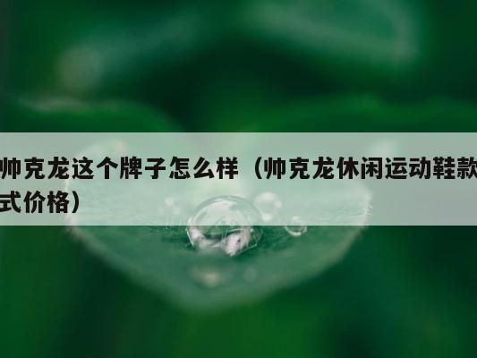 帅克龙这个牌子怎么样（帅克龙休闲运动鞋款式价格） 第1张
