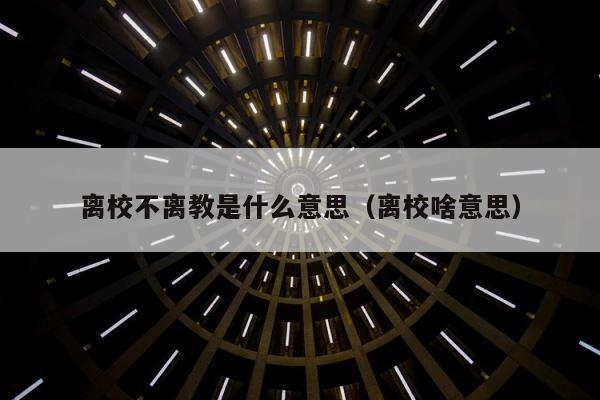 离校不离教是什么意思（离校啥意思） 第1张