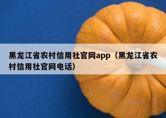 黑龙江省农村信用社官网app（黑龙江省农村信用社官网电话） 第1张