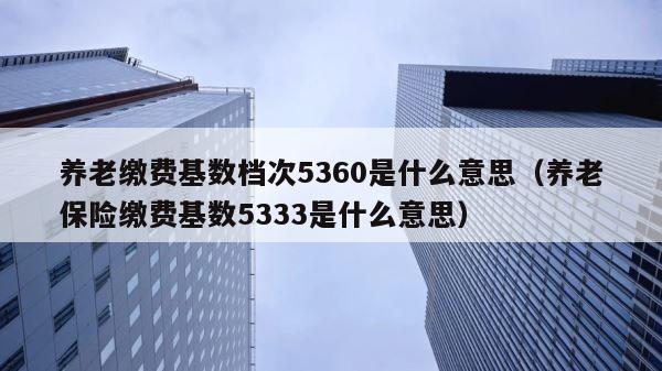 养老缴费基数档次5360是什么意思（养老保险缴费基数5333是什么意思） 第1张