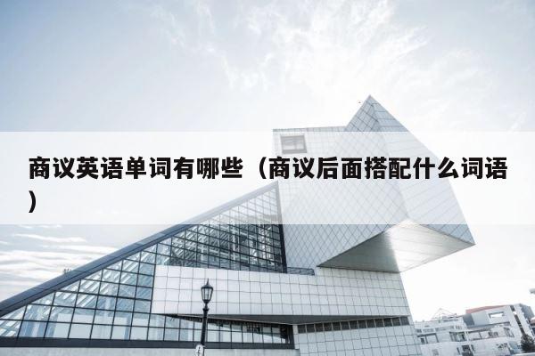 商议英语单词有哪些（商议后面搭配什么词语） 第1张