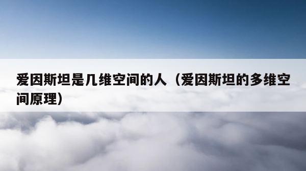 爱因斯坦是几维空间的人（爱因斯坦的多维空间原理） 第1张
